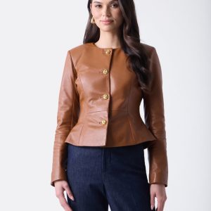 Marciano Peplum Leather Jacket