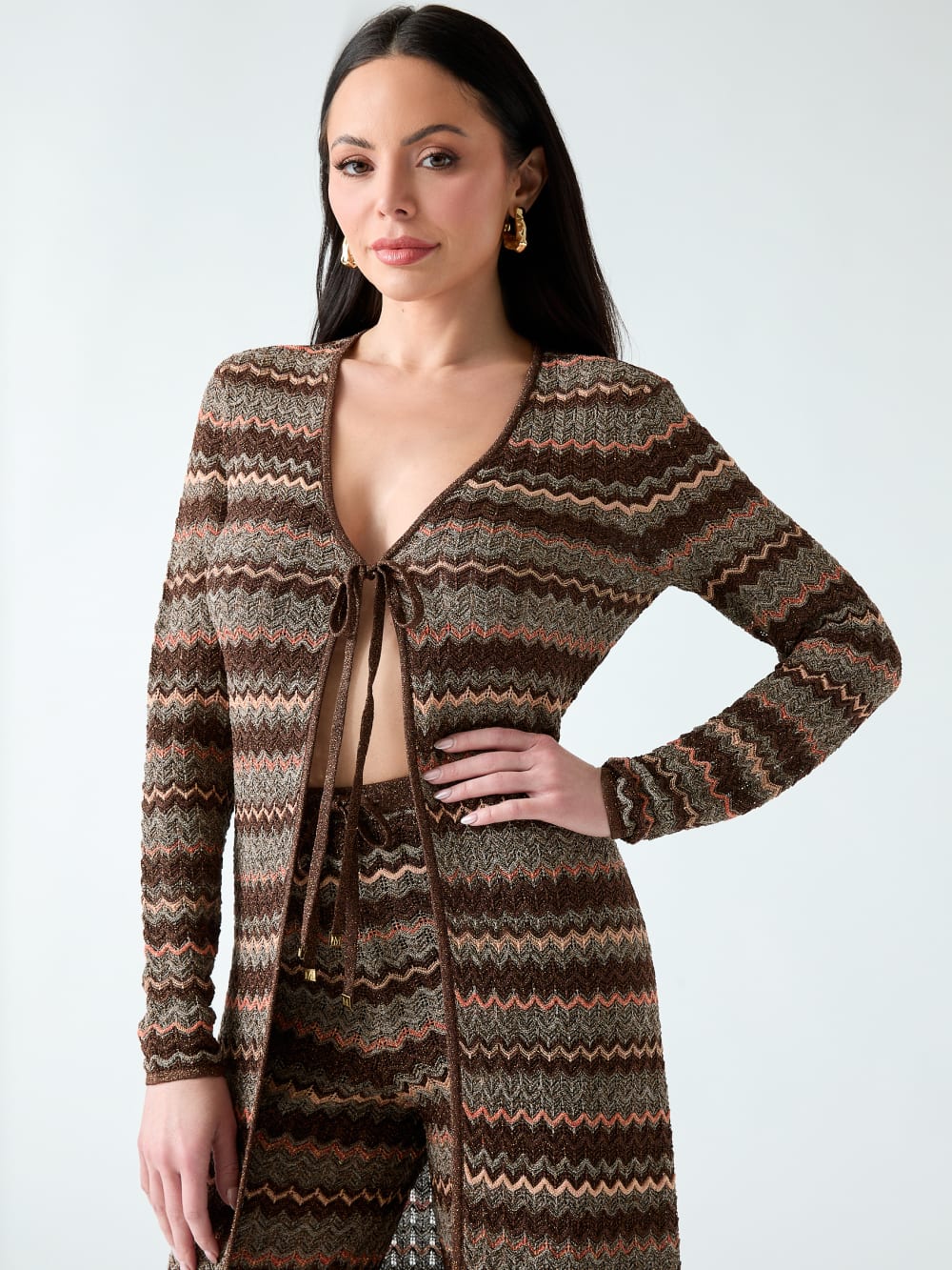 Marciano knitted lurex cardigan - Image 3