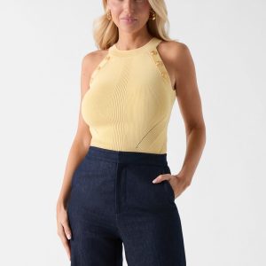 Marciano rib-knit top