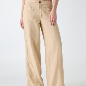 Linen-blend pants