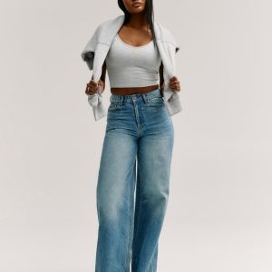 Rhinestone Wide-Leg Jeans