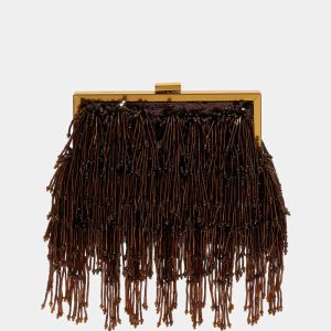 Marciano pearl fringe clutch bag