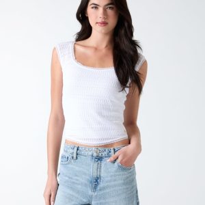 Square neck smocked top