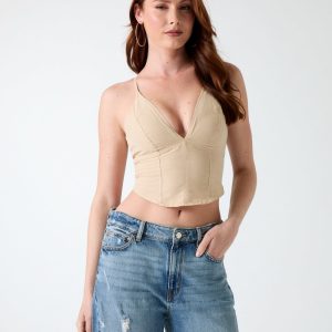 Linen-blend top