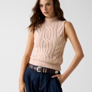 Sleeveless wool-blend sweater