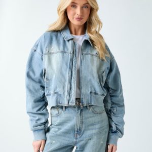 Denim bomber jacket