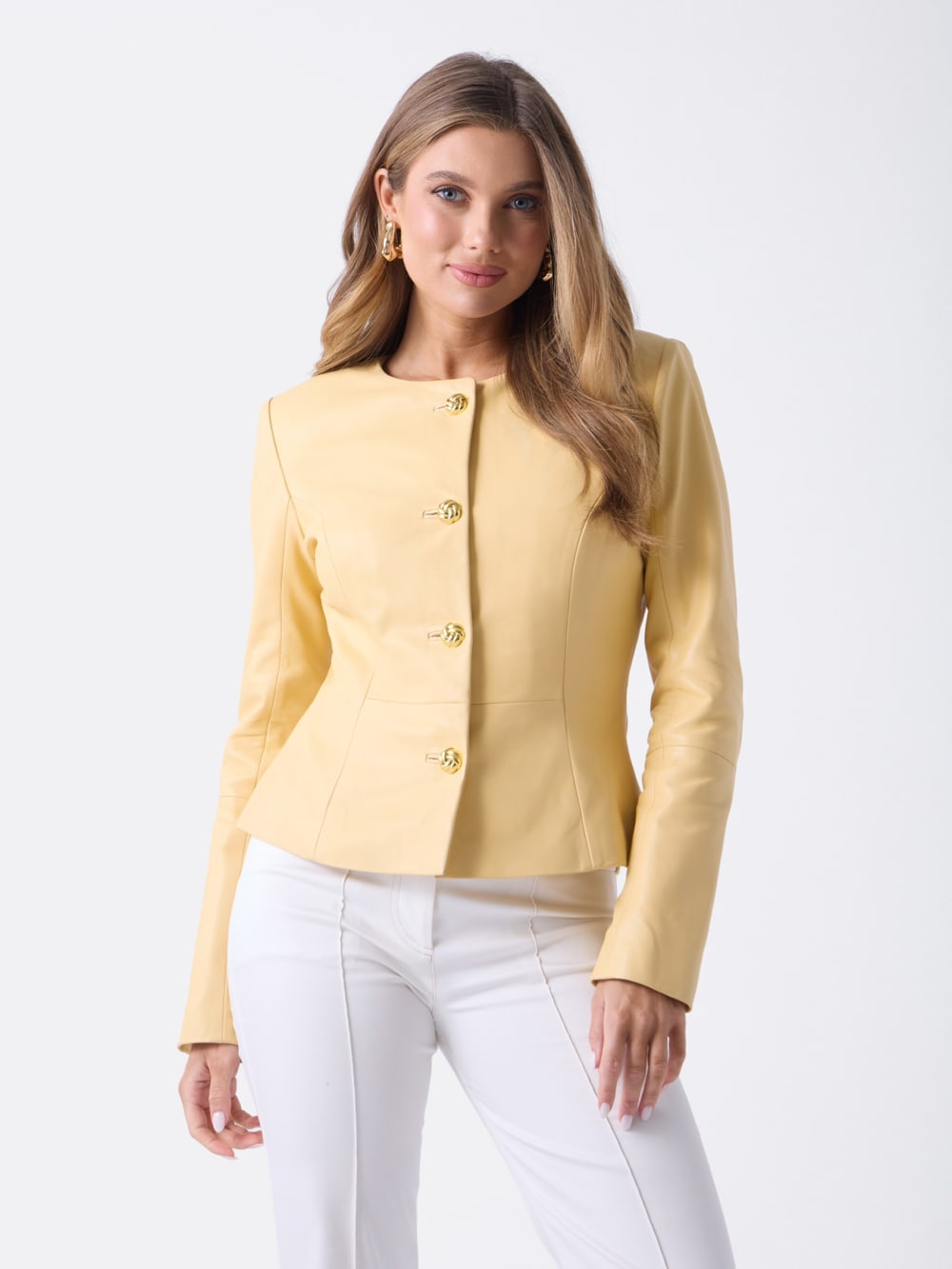 Marciano Peplum Leather Jacket