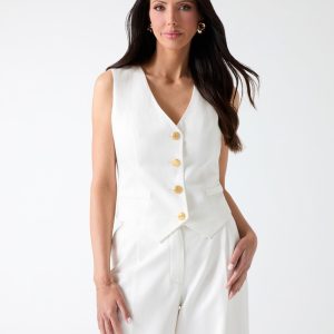 Marciano linen-blend vest