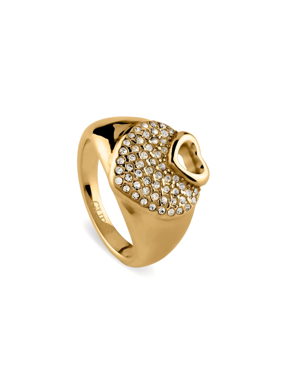 Gold-Tone Pav Heart Ring - Size 7 - Image 2