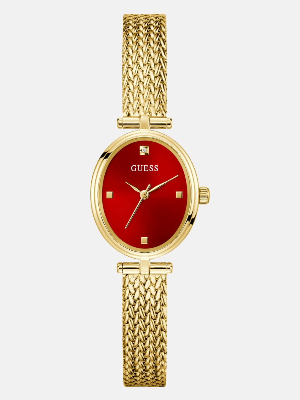 Gold-Tone Red Analog Watch