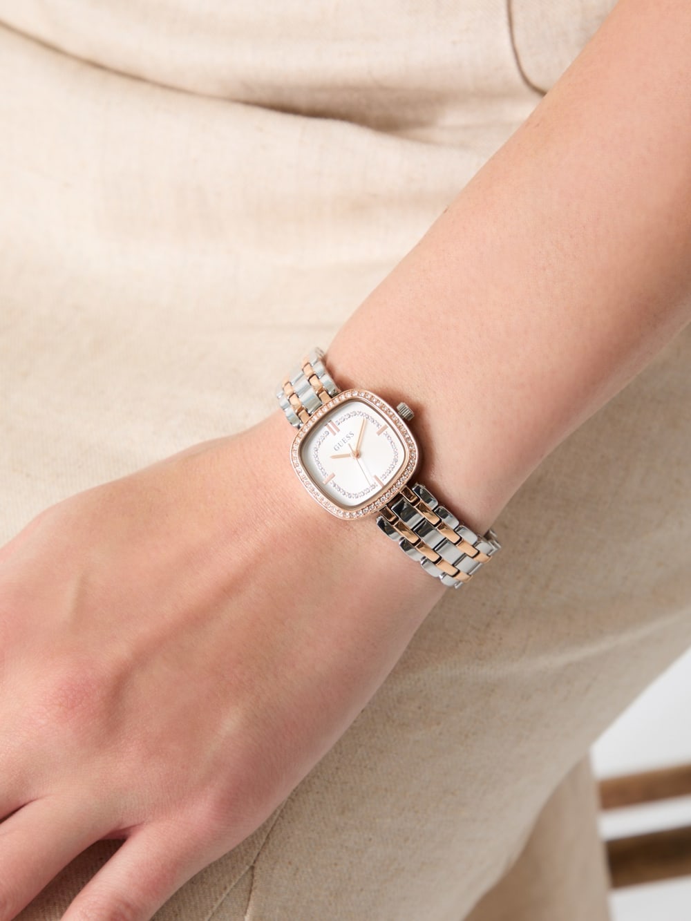 Crystal Recycled Steel analogue watch - Image 2