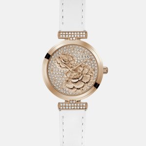 Genuine leather analogue watch 34 mm