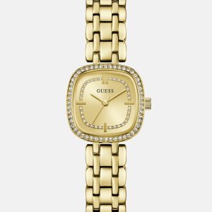 Crystal Stainless steel analogue watch