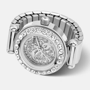 Crystal Stainless steel analogue ring 18 mm