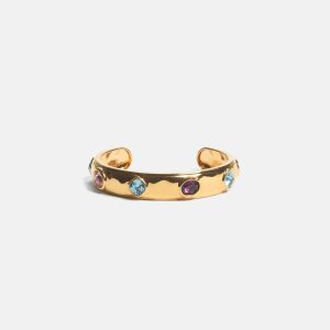 Gold-Tone Multicolor Crystal Bangle