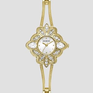 Gold-Tone Flower Analog Watch