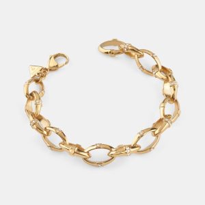 Gold-Tone Bamboo Linked Chain Bracelet