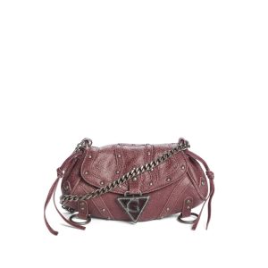 crackled leather mini fashion bag