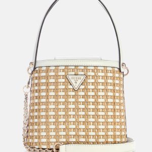 Atalia Raffia Crossbody Bucket Bag