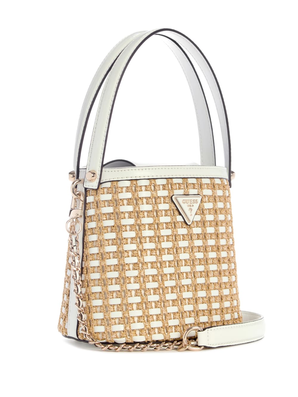 Atalia Raffia Crossbody Bucket Bag - Image 2