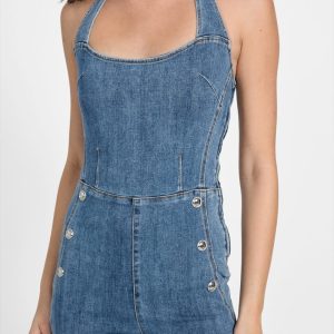 Blair Halter Denim Jumpsuit