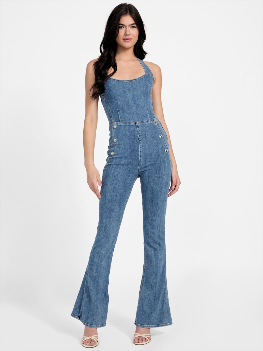 Blair Halter Denim Jumpsuit - Image 2