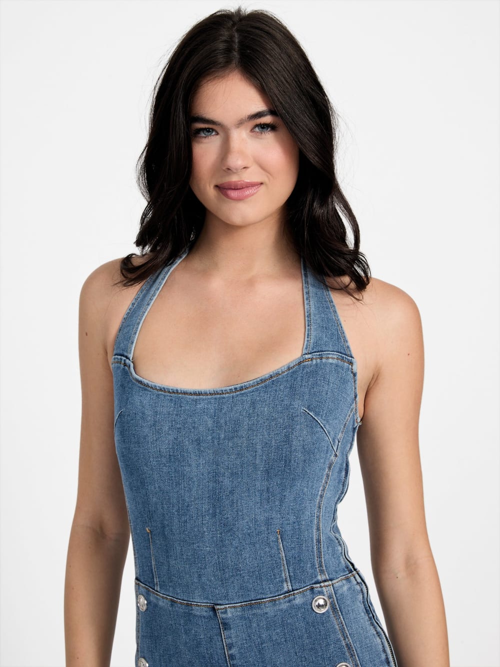 Blair Halter Denim Jumpsuit - Image 3