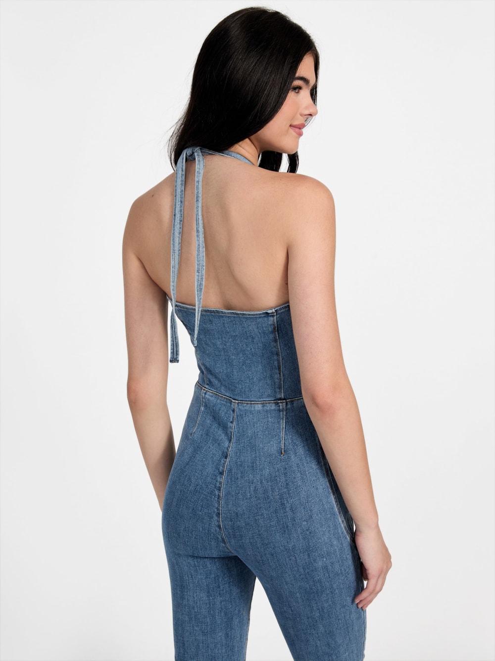 Blair Halter Denim Jumpsuit - Image 5