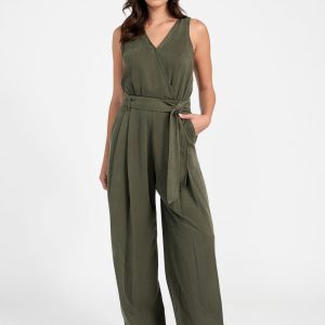 Madelyn Sleeveless Twill Jumpsuit