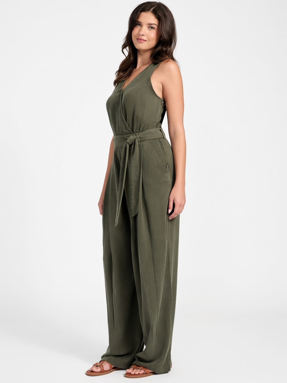 Madelyn Sleeveless Twill Jumpsuit - Image 2
