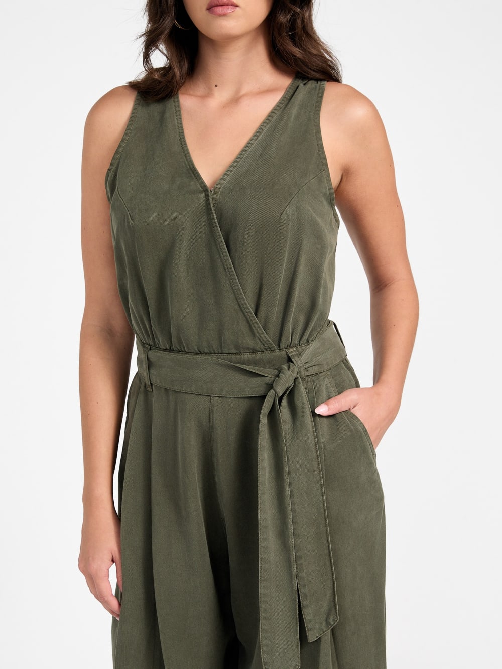 Madelyn Sleeveless Twill Jumpsuit - Image 3