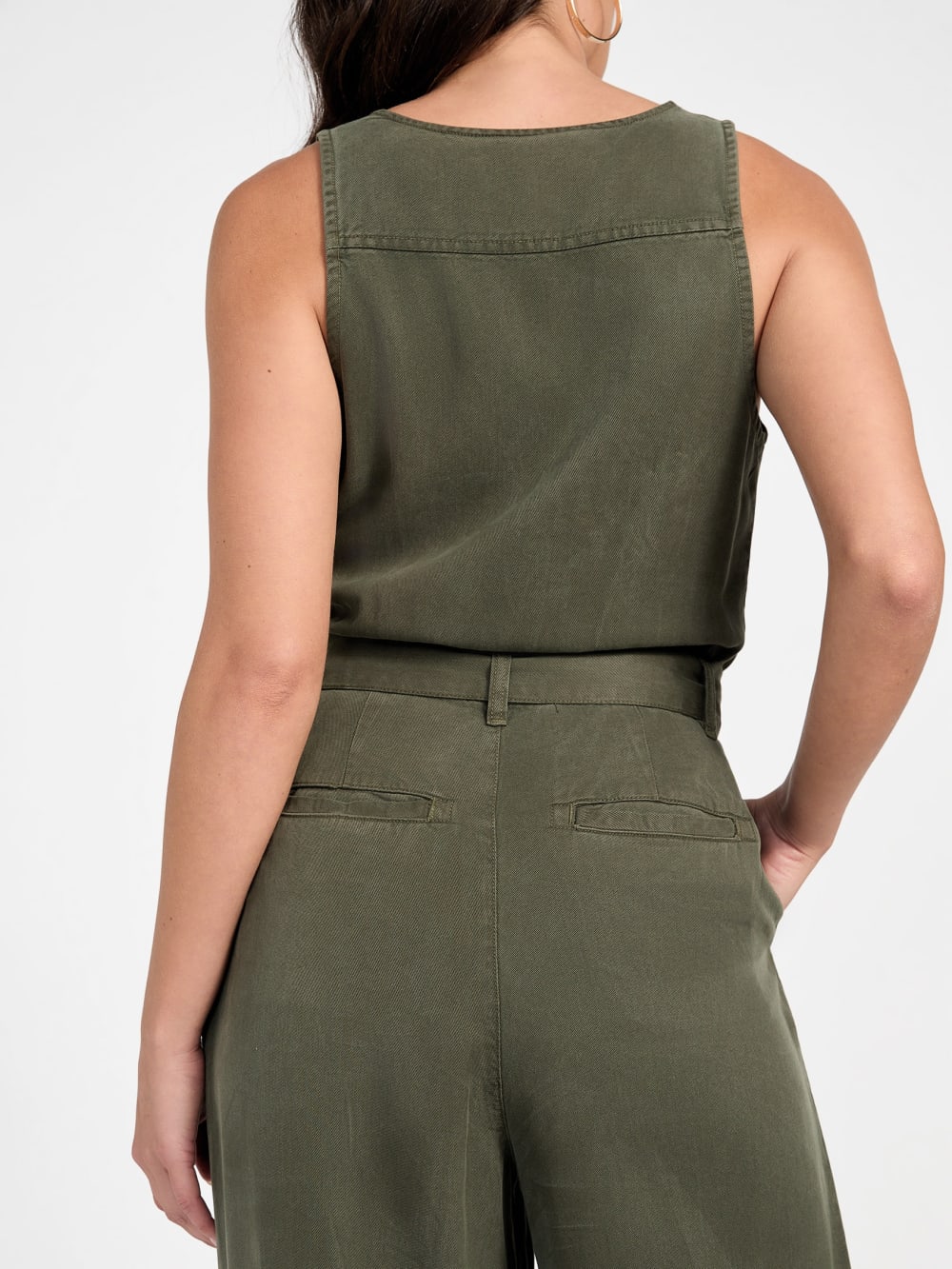 Madelyn Sleeveless Twill Jumpsuit - Image 4