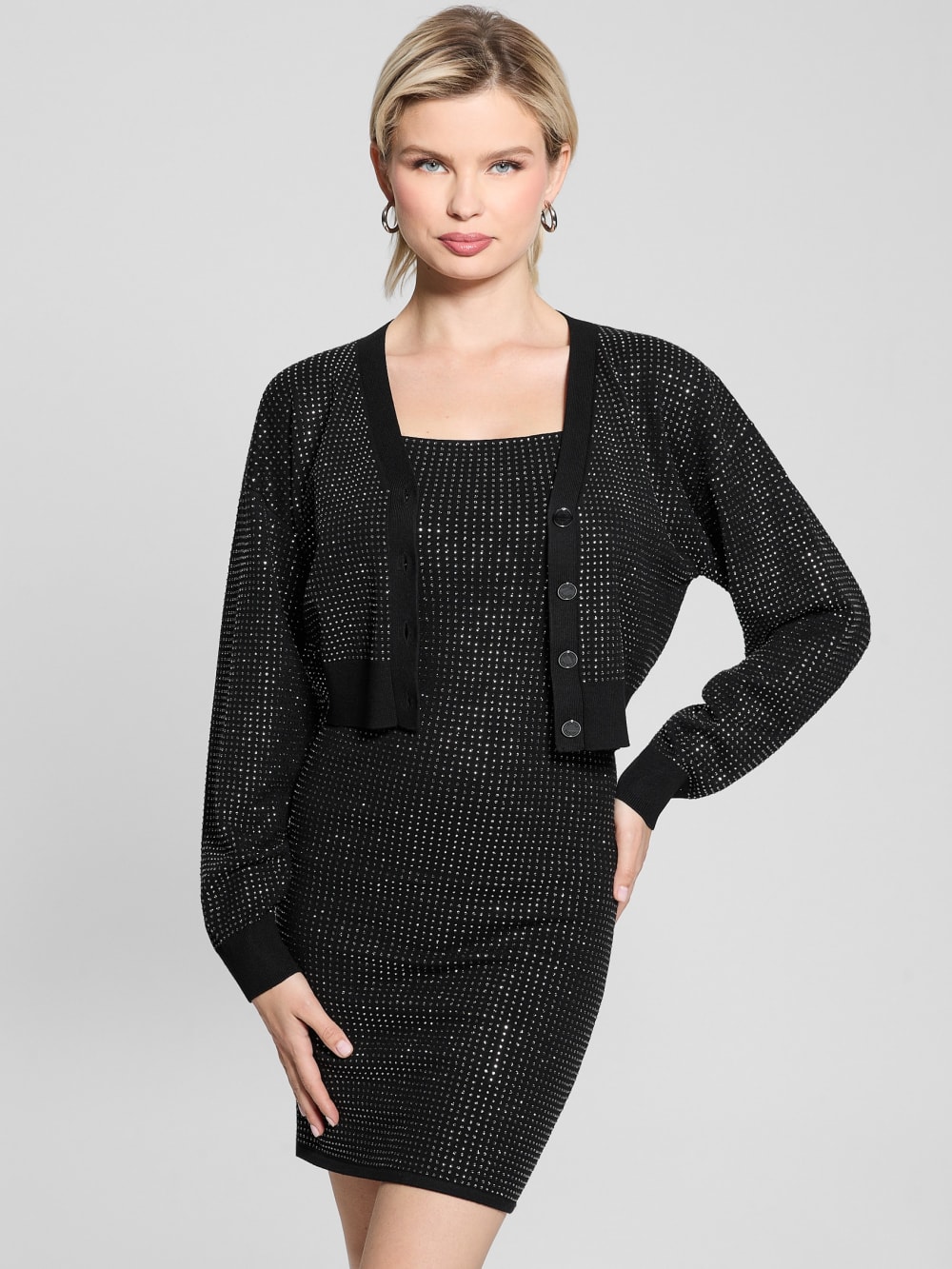 Khloe Rhinestone Sweater Dress - Image 4
