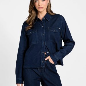 Lyocell blend shacket