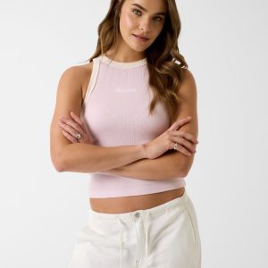Embroidered logo tank top