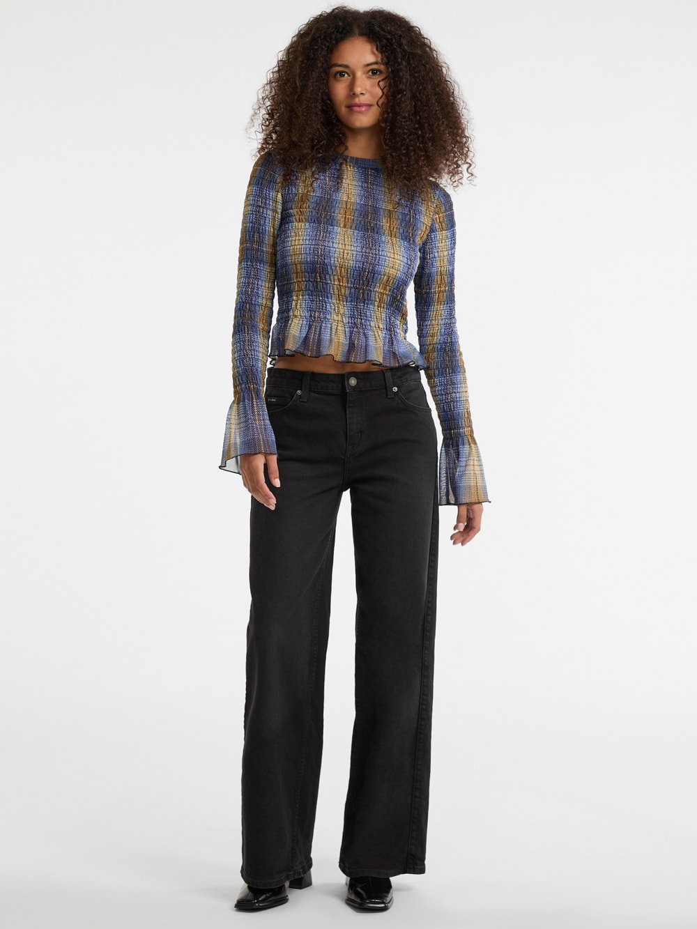 GUESS Originals Eco Smocked Mesh Printed Tee - Image 2