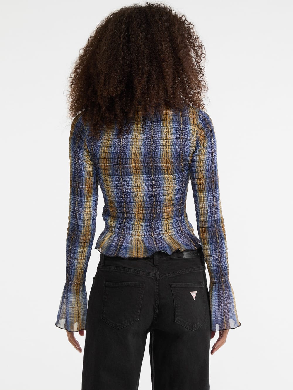 GUESS Originals Eco Smocked Mesh Printed Tee - Image 4