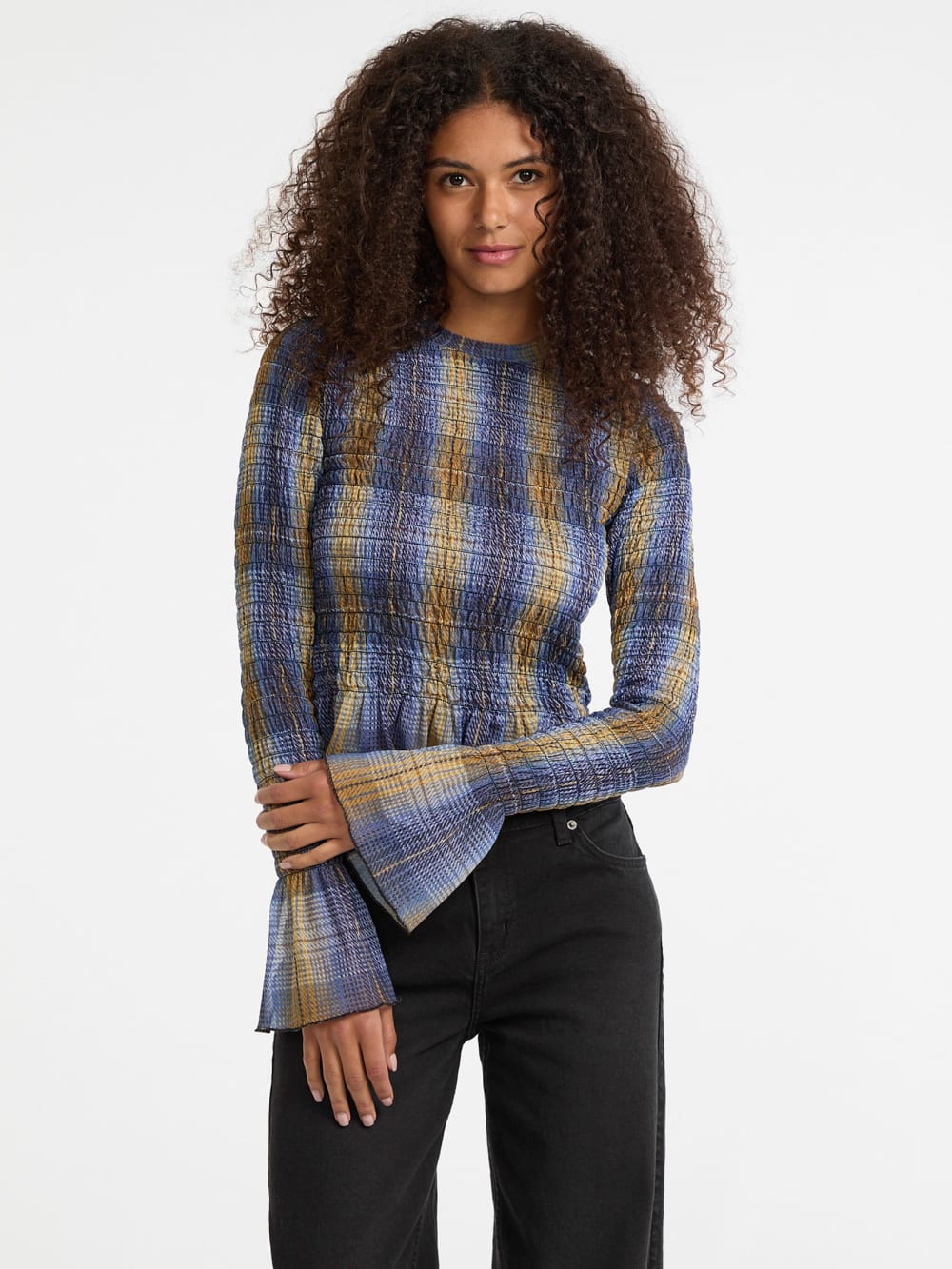 GUESS Originals Eco Smocked Mesh Printed Tee - Image 5