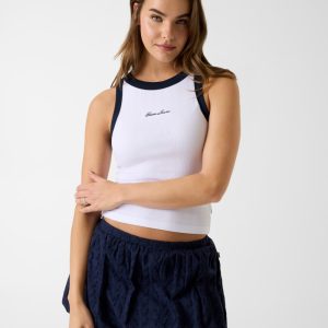 Embroidered logo tank top