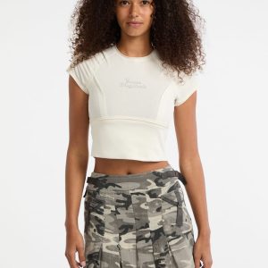 GUESS Originals Eco Raw Edge Rhinestone Tee