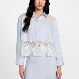 Evie Lace Denim Top