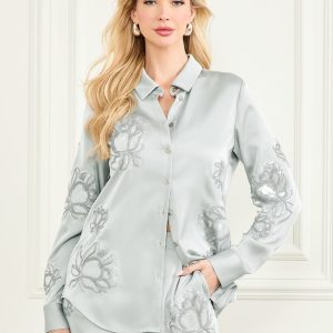 Gwen Embroidered Flower Shirt