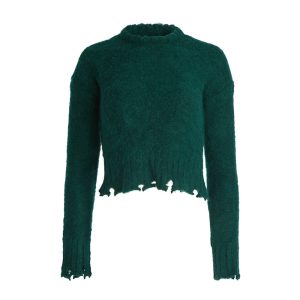 fuzzy crewneck sweater
