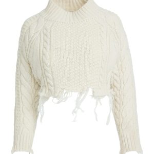 cable-knit wool-blend sweater