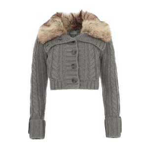 cable fur sweater