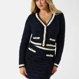 Textured knit cardigan