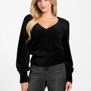 Niko Fuzzy V-Neck Sweater