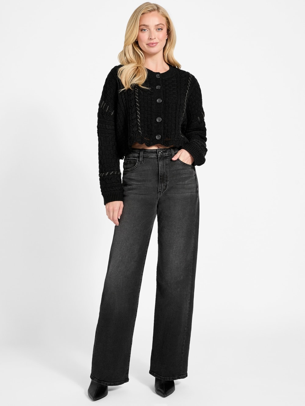 Kaori Wool-Blend Stitched Cardigan - Image 2
