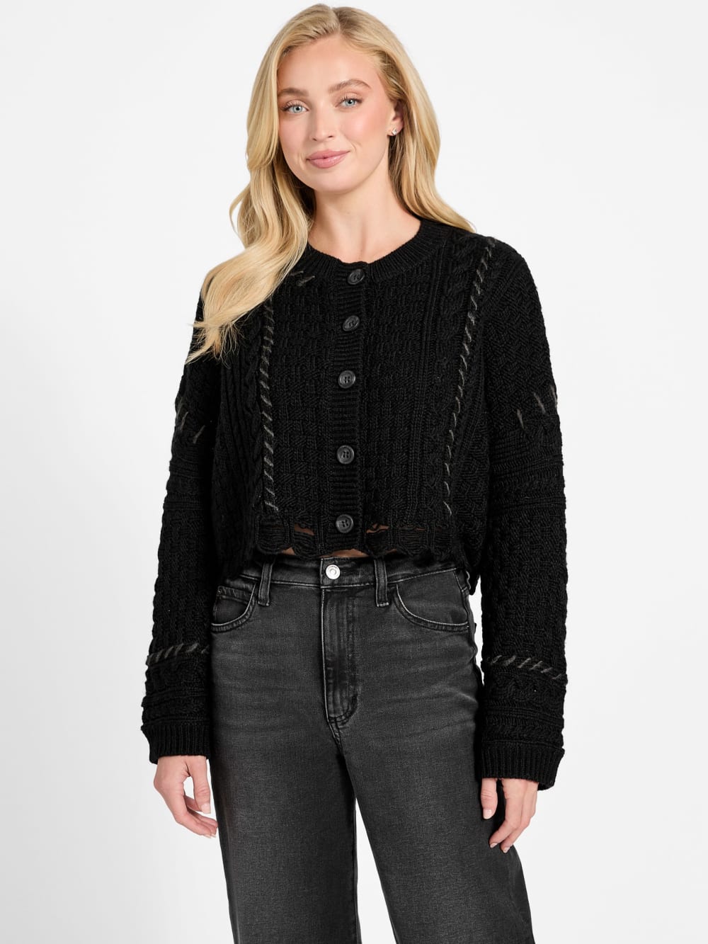 Kaori Wool-Blend Stitched Cardigan - Image 5