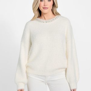 Arisa Rhinestone Neck Sweater